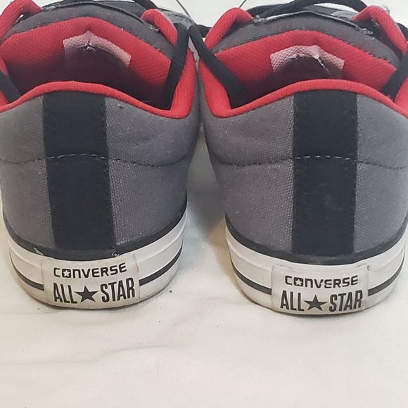 Converse All Star Gray Red Low Top Lace Up Junior Size 4 Womens 5.5 - Picture 4 of 6